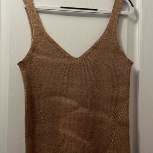 Old Navy Brown Knit V-Neck Tank Top